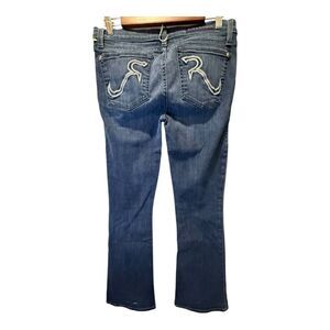 Rock & Republic Womens Bootcut Jeans Medium Wash Embroidered R‎ Logo Size 30 Y@K
